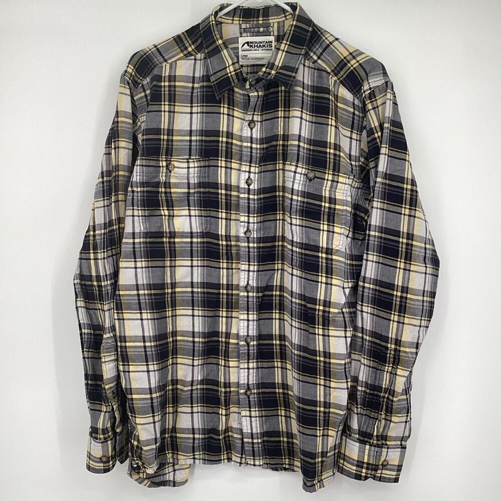 Men's Mountain Khakis Long Sleeved Plaid‎ Cotton Shirt - Large